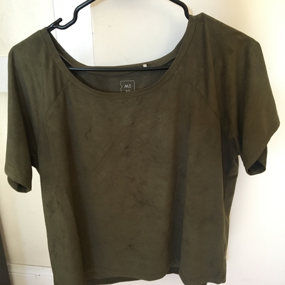 Me to we: olive green velvet crop top